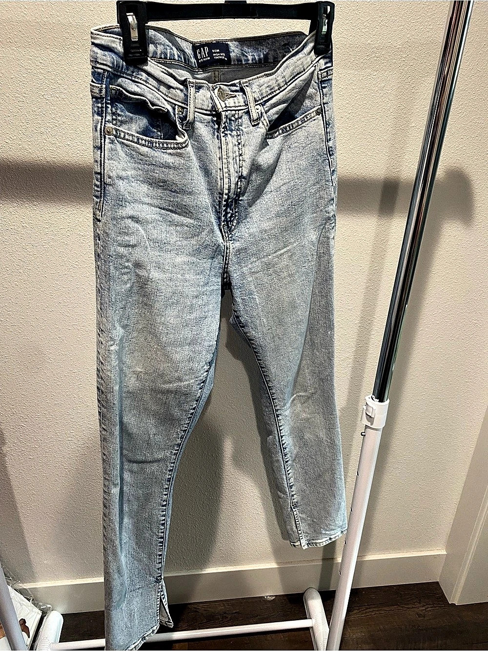 Gap High Rise Vintage Slim Split-Hem Jeans Blue Waist Large